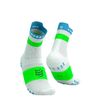  Tất Thể Thao Compressport Pro Racing Socks v4.0 Run High - White/Norse Blue/Neon Green 