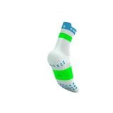  Tất Thể Thao Compressport Pro Racing Socks v4.0 Run High - White/Norse Blue/Neon Green 