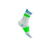 Tất Thể Thao Compressport Pro Racing Socks v4.0 Run High - White/Norse Blue/Neon Green 