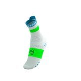  Tất Thể Thao Compressport Pro Racing Socks v4.0 Run High - White/Norse Blue/Neon Green 