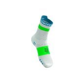  Tất Thể Thao Compressport Pro Racing Socks v4.0 Run High - White/Norse Blue/Neon Green 