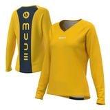  Áo Dài Tay Nữ Mude Training - Yellow/ Navy 