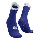  Tất chạy bộ Compressport Unisex's Pro Racing Socks v4.0 Run High - Dazz Blue/White 