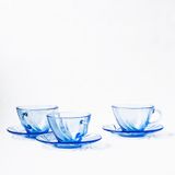  Bộ 2 tách và 2 dĩa D9005B2 Duralex -  Beau Rivage Xanh  180ml Thủy tinh cường lực cao cấp Pháp 