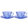 Bộ 2 tách và 2 dĩa D9005B2 Duralex -  Beau Rivage Xanh  180ml Thủy tinh cường lực cao cấp Pháp