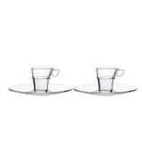  Bộ 2 tách và 2 dĩa D9026A2 Duralex -  Caprice Trong Clear 90ml Thủy tinh cường lực cao cấp Pháp 