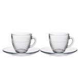  Bộ 2 tách và 2 dĩa D9007A2 Duralex -  Gigogne Trong Clear 220ml Thủy tinh cường lực cao cấp Pháp 