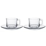  Bộ 2 tách và 2 dĩa D9008A2 Duralex -  Lys Trong Clear 220ml Thủy tinh cường lực cao cấp Pháp 