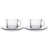  Bộ 2 tách và 2 dĩa D9008A2 Duralex -  Lys Trong Clear 220ml Thủy tinh cường lực cao cấp Pháp 