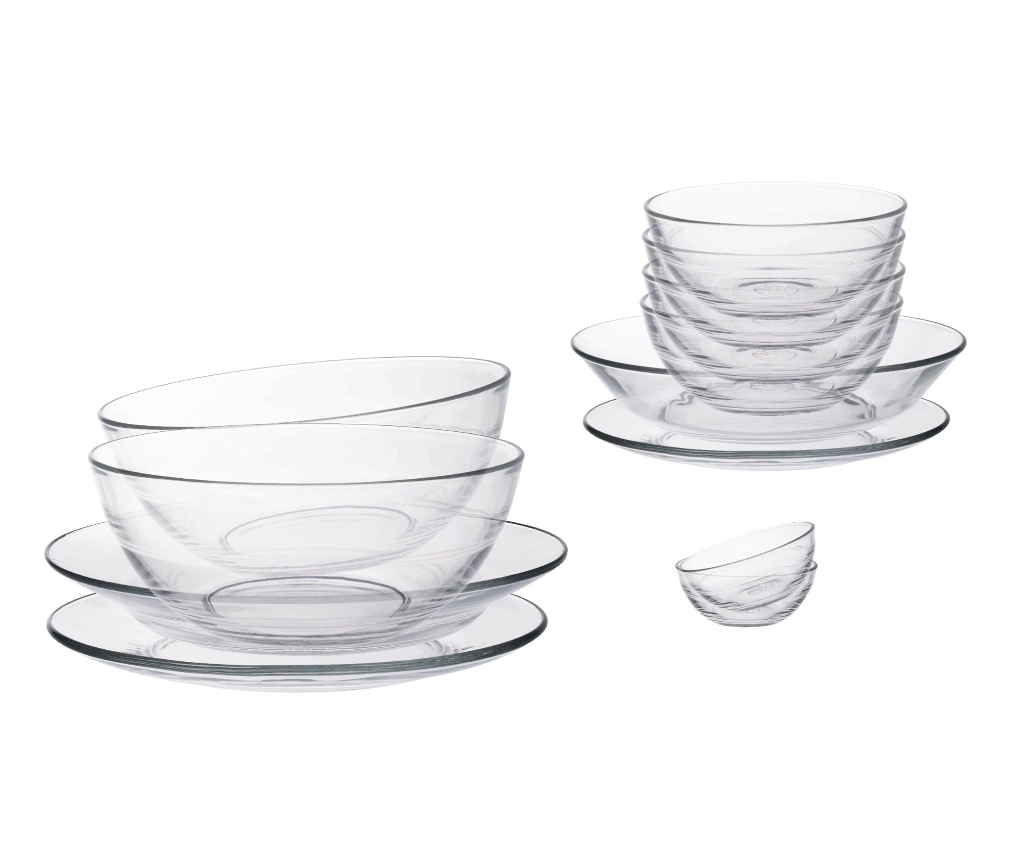  Bộ bàn ăn 12 món D7012AG Duralex -  Gigogne trong Clear Thủy tinh cường lực cao cấp Pháp 