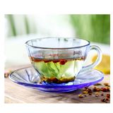  Bộ 2 tách và 2 dĩa D9005B2 Duralex -  Beau Rivage Xanh  180ml Thủy tinh cường lực cao cấp Pháp 