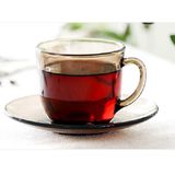  Bộ 2 tách và 2 dĩa D9014C2 Duralex -  Lys nâu khói Sepia 220ml Thủy tinh cường lực cao cấp Pháp 