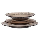  Bộ 3 dĩa D3123BC Duralex - Beau Rivage nâu khói Sepia 3 size Thủy tinh cường lực cao cấp Pháp [Chính Hãng] 