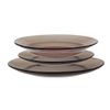 Bộ 3 dĩa D3168LC Duralex  - Lys Nâu khói Sepia 3 size Thủy tinh cường lực cao cấp Pháp [Chính Hãng]