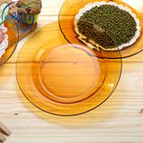  Bộ 3 dĩa D3168LD Duralex - Lys Vàng Amber 3 size Thủy tinh cường lực cao cấp Pháp [Chính Hãng] 