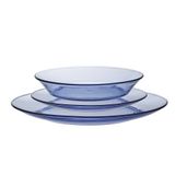  Bộ 3 dĩa D3678LB Duralex - Lys Xanh Marine 3 size Thủy tinh cường lực cao cấp Pháp [Chính Hãng] 