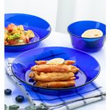  Bộ 3 dĩa D3678LF Duralex -  Lys Xanh Saphir 3 size Thủy tinh cường lực cao cấp Pháp [Chính Hãng] 