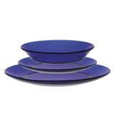  Bộ 3 dĩa D3678LF Duralex -  Lys Xanh Saphir 3 size Thủy tinh cường lực cao cấp Pháp [Chính Hãng] 