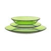 Bộ 3 dĩa D3678LG Duralex - Lys Xanh Green 3 size Thủy tinh cường lực cao cấp Pháp [Chính Hãng]