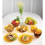  Bộ bàn ăn 12 D7012LD Duralex -  Lys vàng Amber Thủy tinh cường lực cao cấp Pháp 