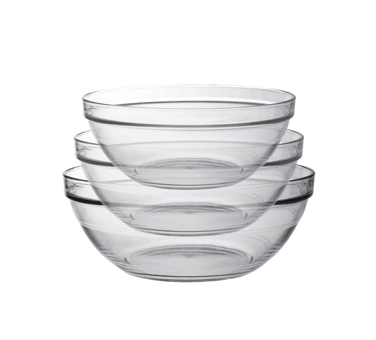  Bộ làm bánh 3 món D2203AG Duralex -  Gigogne Empilable trong Clear 3 size  Thủy tinh cường lực cao cấp Pháp 