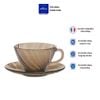 Bộ 6 tách và 6 dĩa D9005C Duralex -  Beau Rivage Nâu Khói Sepia 180ml Thủy tinh cường lực cao cấp Pháp [Chính Hãng]