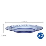  Bộ 2 dĩa D3001B Duralex - Beau Rivage Xanh Marine 23.5cm Thủy tinh cường lực cao cấp Pháp [Chính Hãng] 