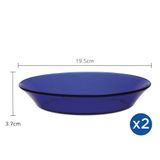  Bộ 2 dĩa D3007F Duralex - Lys Xanh Saphir 19.5cm Thủy tinh cường lực cao cấp Pháp [Chính Hãng] 