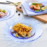  Bộ 6 dĩa D3003B Duralex - Beau Rivage 19,5 cm Xanh Marine Thủy tinh cường lực cao cấp Pháp [Chính Hãng] 