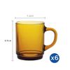 Bộ 6 ly có quai D4020D Duralex - Lys Vàng Amber 260 ml Thủy tinh cường lực cao cấp Pháp [Chính Hãng] 