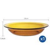  Dĩa thủy tinh D3018D Duralex - Lys vàng Amber -  28cm Thủy tinh cường lực cao cấp Pháp [Chính Hãng] 