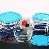  Hộp thực phẩm D9023A Duralex - Freshbox Nắp Xanh Blue 2000ml Thủy tinh cường lực cao cấp Pháp [Chính Hãng] 