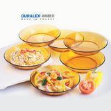  Bộ 6 dĩa D3007D Duralex - Lys Vàng Amber 19.5 cm Thủy tinh cường lực cao cấp Pháp [Chính Hãng] 