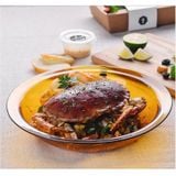  Dĩa thủy tinh D3018D Duralex - Lys vàng Amber -  28cm Thủy tinh cường lực cao cấp Pháp [Chính Hãng] 