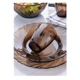  Bộ 2 dĩa thủy tinh cường lực Pháp Duralex Beau Rivage Nâu khói Sepia 21.5cm D3002C02 [Chính Hãng] 