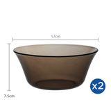  Bộ 2 tô D2007C Duralex - Lys Nâu khói Sepia 17cm Thủy tinh cường lực cao cấp Pháp [Chính Hãng] 
