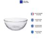 Bộ 2 tô D2016A Duralex - Gigogne trong Clear 17cm Thủy tinh cường lực cao cấp Pháp [Chính Hãng]