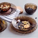  Bộ 2 dĩa D3001C Duralex - Beau Rivage nâu khói Sepia 23.5cm Thủy tinh cường lực cao cấp Pháp [Chính Hãng] 