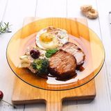  Bộ 2 dĩa D3008D Duralex - Lys vàng Amber 19 cm Thủy tinh cường lực cao cấp Pháp [Chính Hãng] 
