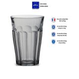  Bộ 6 ly D1029H Duralex - Picardie xám Grey 360ml  Thủy tinh cường lực cao cấp Pháp [Chính Hãng] 