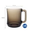  Bộ 6 ly có quai D4018C Duralex - Lys Nâu khói Sepia 310ml Thủy tinh cường lực cao cấp Pháp [Chính Hãng] 
