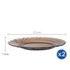  Bộ 2 dĩa D3001C Duralex - Beau Rivage nâu khói Sepia 23.5cm Thủy tinh cường lực cao cấp Pháp [Chính Hãng] 