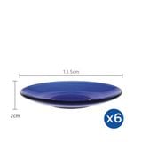  Bộ 6 Dĩa D4015F Duralex - Lys Xanh Saphir 13.5cm Thủy tinh cường lực cao cấp Pháp [Chính Hãng] 