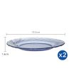  Bộ 2 dĩa D3003B Duralex - Beau Rivage 19,5 cm - Xanh Biển Thủy tinh cường lực cao cấp Pháp [Chính Hãng] 