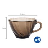  Bộ 6 tách D4002C Duralex - Beau Rivage nâu khói Sepia  180ml Thủy tinh cường lực cao cấp Pháp [Chính Hãng] 
