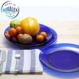  Bộ 2 dĩa D3008F Duralex - Lys Xanh Saphir 19 cm Thủy tinh cường lực cao cấp Pháp [Chính Hãng] 
