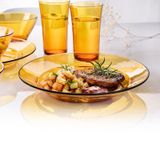  Bộ 6 dĩa D3011D Duralex - lys vàng Amber 23 cm Thủy tinh cường lực cao cấp Pháp [Chính Hãng] 
