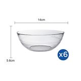  Bộ 6 tô D2015A Duralex - Lys trong Clear 14cm Thủy tinh cường lực cao cấp Pháp [Chính Hãng] 