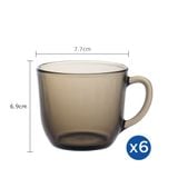  Bộ 6 tách D4014C Duralex - Lys Nâu khói Sepia 220ml Thủy tinh cường lực cao cấp Pháp [Chính Hãng] 