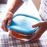  Hộp thực phẩm D9023A Duralex - Freshbox Nắp Xanh Blue 2000ml Thủy tinh cường lực cao cấp Pháp [Chính Hãng] 